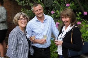 Jo with Jenny Bryan and Mike Holland at last year’s MJA Summer party